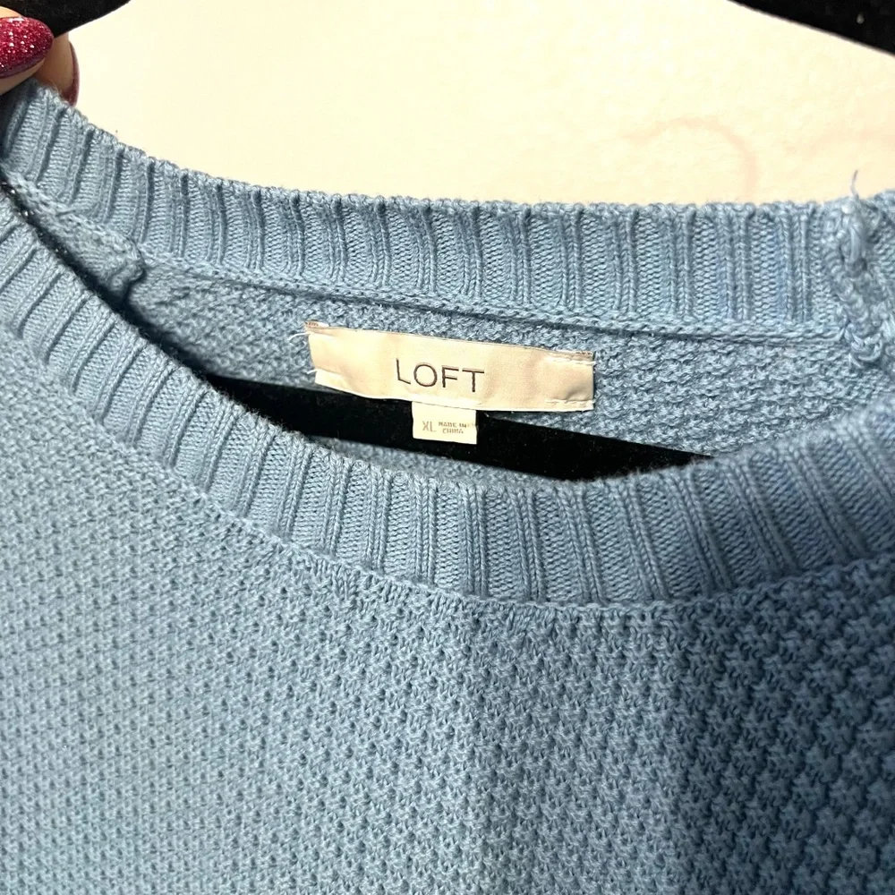 LOFT Stitchy Sweater 100% Cotton - Picture 4 of 5